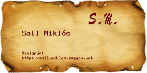 Sall Miklós névjegykártya