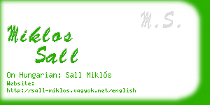 miklos sall business card